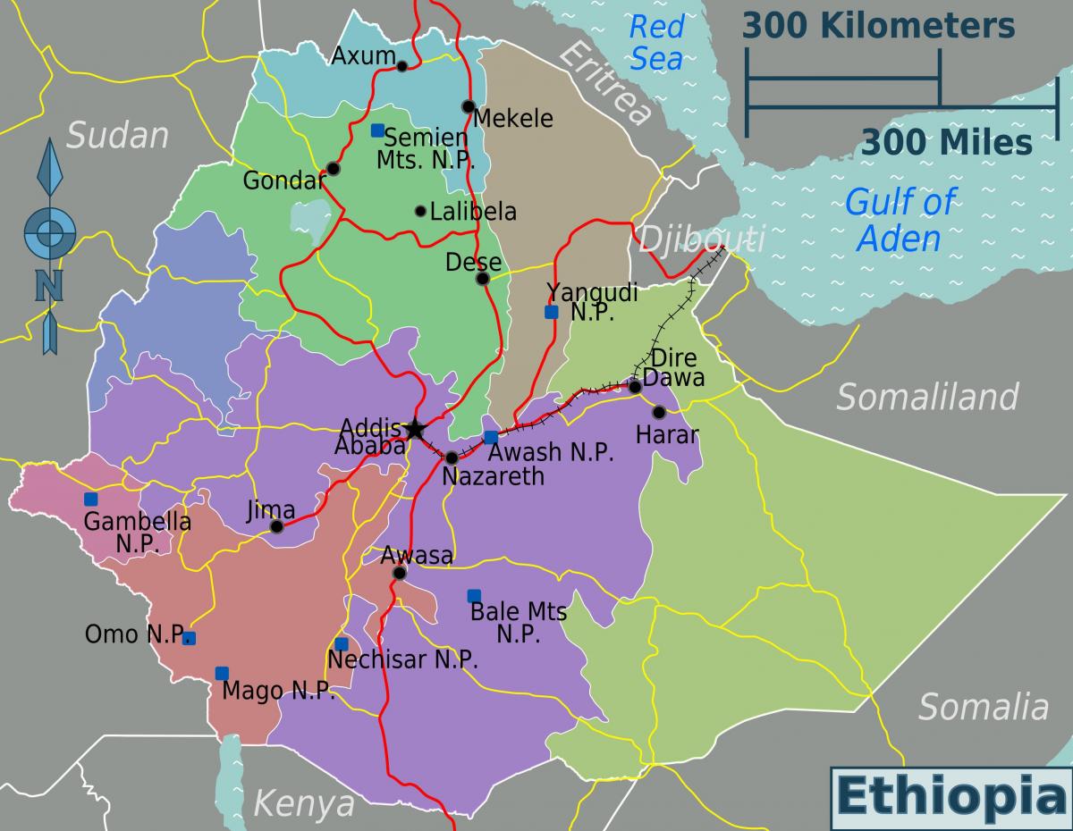 Etiopien karta läge