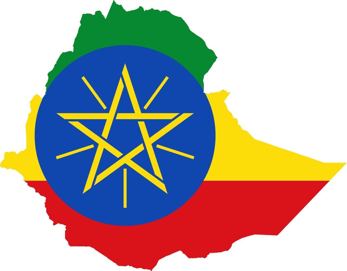 karta över Etiopien flagga