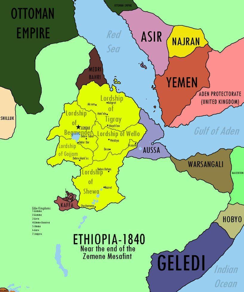 karta över Etiopiska imperiet