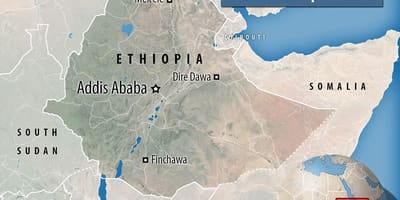 Danakil depression Etiopien karta