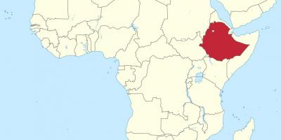 Karta över afrika visar Etiopien