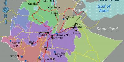 Etiopien karta läge