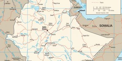 Etiopiska vägnätet karta