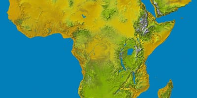 Karta över Etiopiska höglandet på världen
