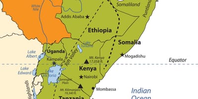 Karta över Etiopiska högplatån afrika