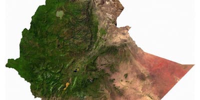Etiopien satellit-karta