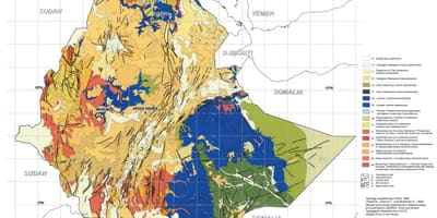Karta över geologisk karta över Etiopien