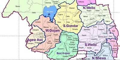 Gondar, etiopien karta