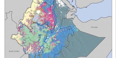Karta över mark karta över Etiopien